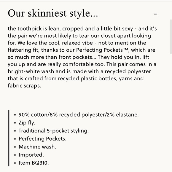 J. Crew - Toothpick Jean - Picture 5 of 5